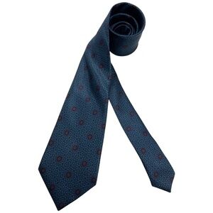 SOLD LANVIN Navy/Blue/Green Geometric Silk LUXURY Tie FRANCE